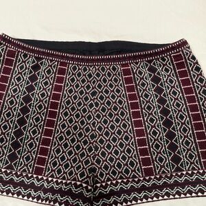 Forever 21 Black and Red Patterned High Waist Shorts